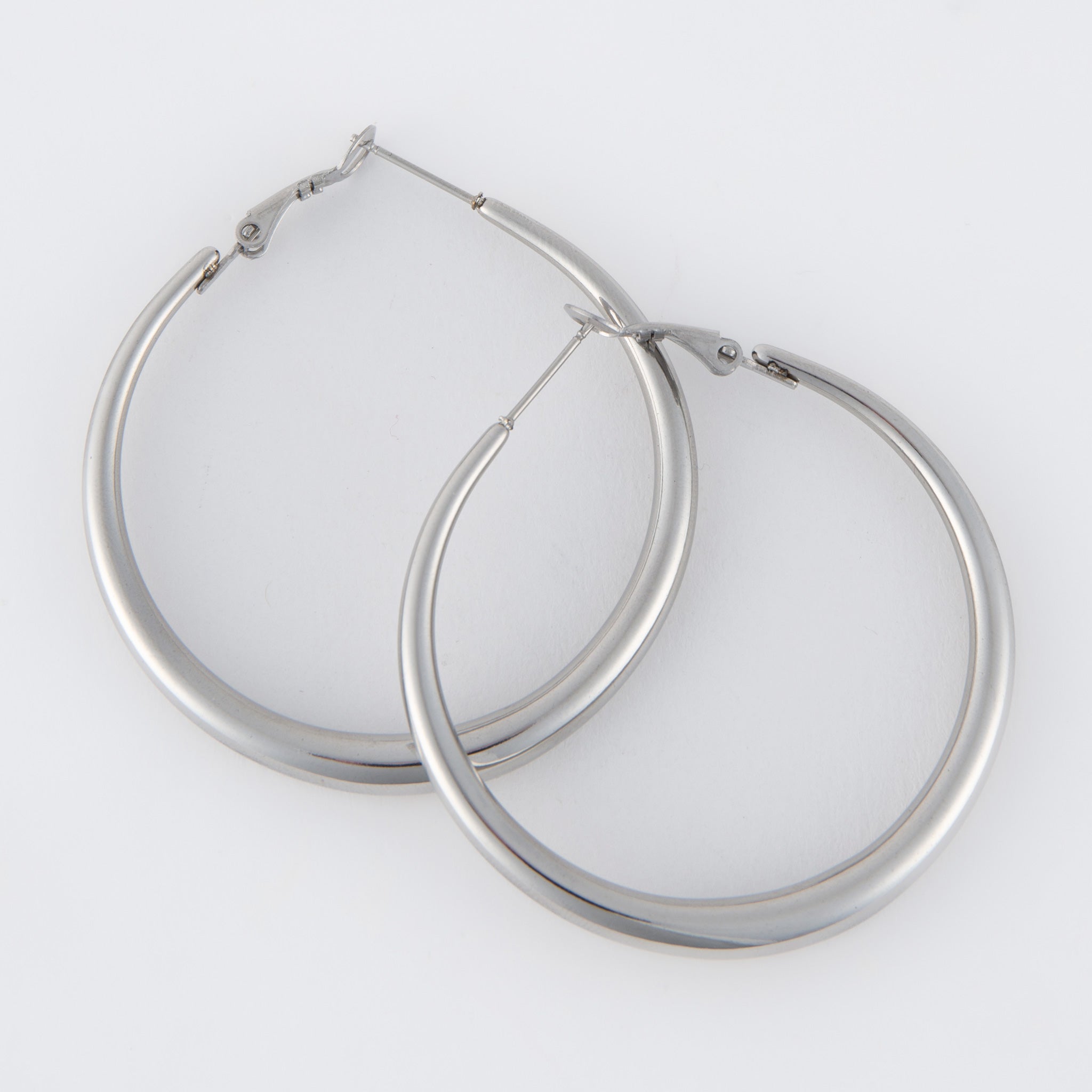 Vintage Chunky Pin Catch Hoop Earrings