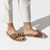 Madrid Big Buckle Oiled Leather Sandal