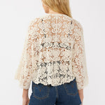 Tidal Wave Crochet Kimono Top in Natural - MTT Collective