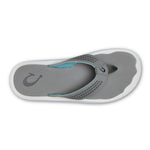 OluKai Ulele sandal in Stone, top view of laser-cut straps