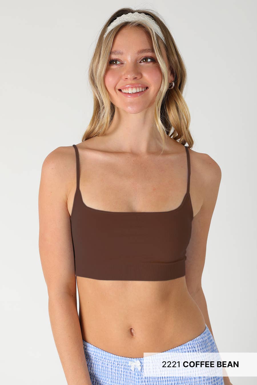 Sloane Micro Square Bralette in Coffee Bean