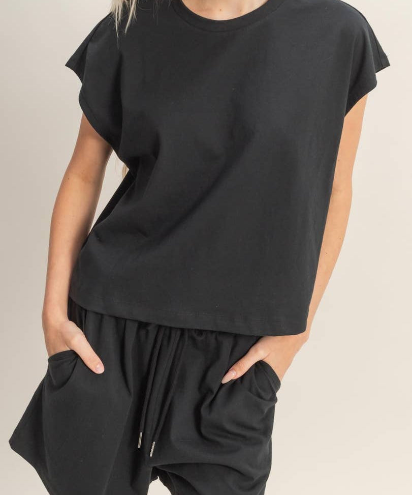 Kayla Cap Sleeve Boxy Top