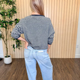Alder Stripe Drop Shoulder Cardigan