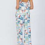 Romina Tropical Print Ruffle Strap Top