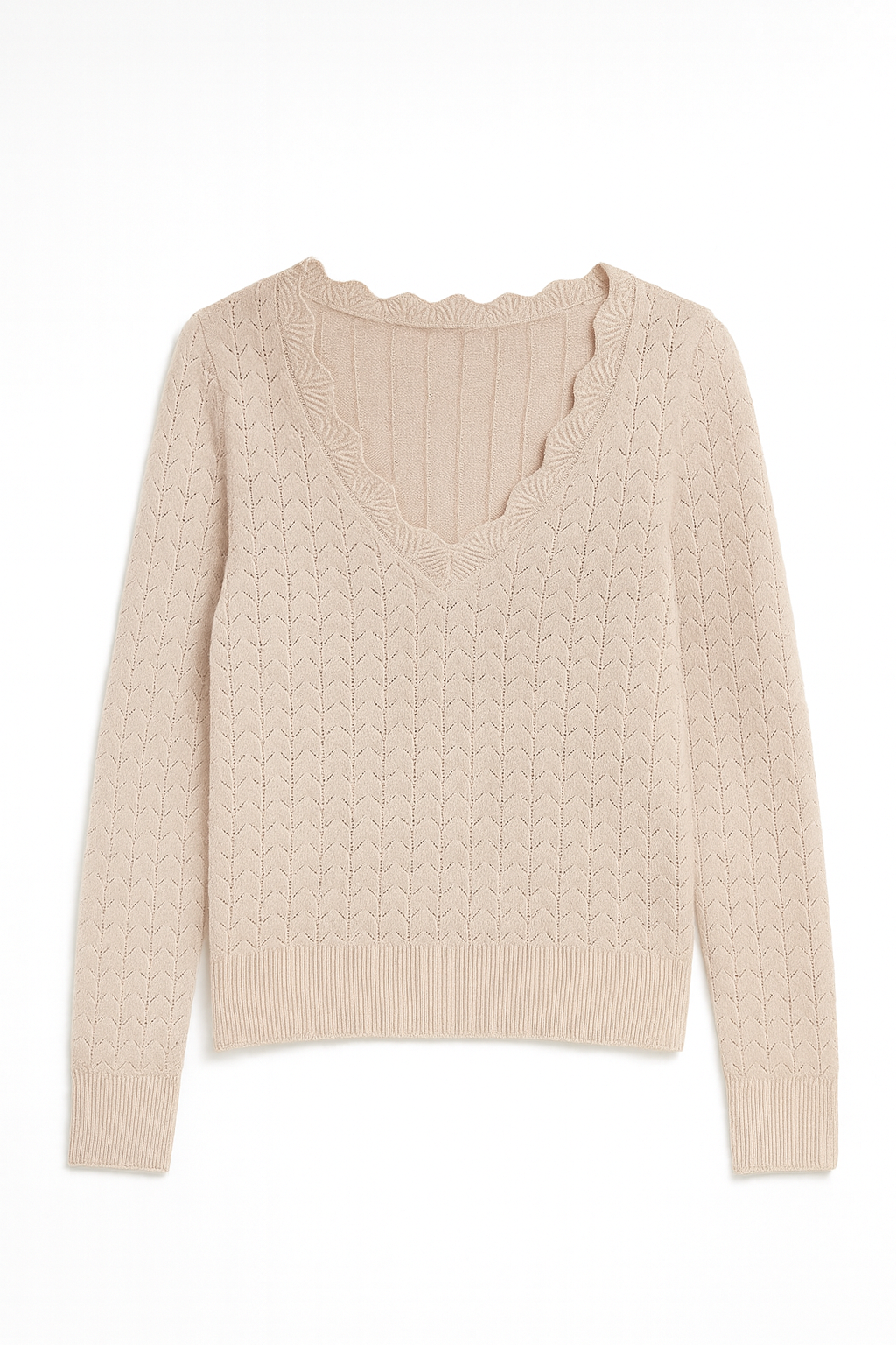 Beige sweater on a white background