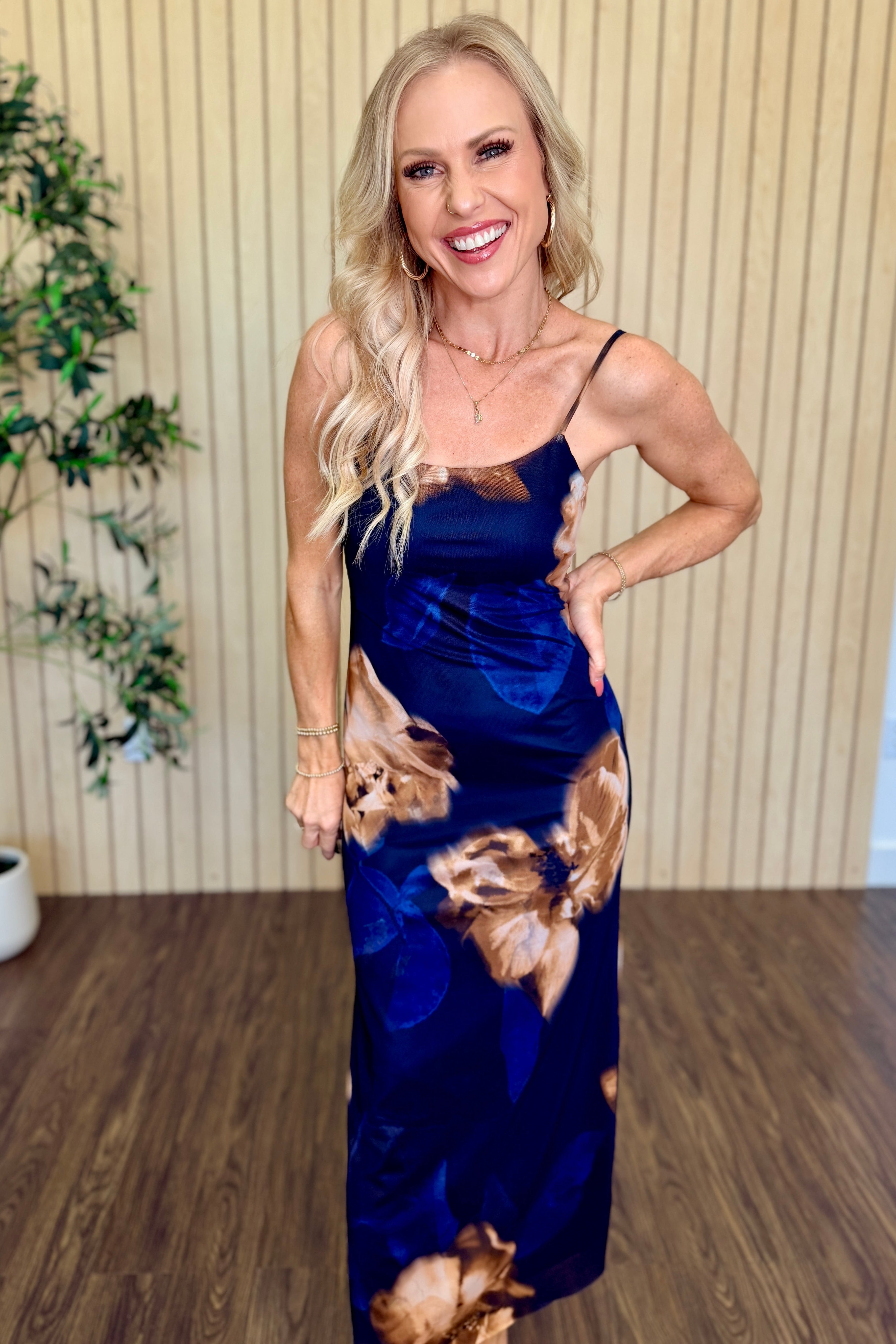 Marina Floral Mesh Maxi Dress