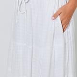 Phoebe Tiered Cotton Gauze Drawstring Maxi Skirt