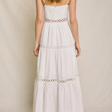 Sunbeam Eyelet Lave Inset Tiered Maxi Dress