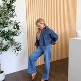 Harbor Pinstripe Cotton Crop Shirt