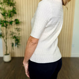 Quinn Patterned Rib Polo Top
