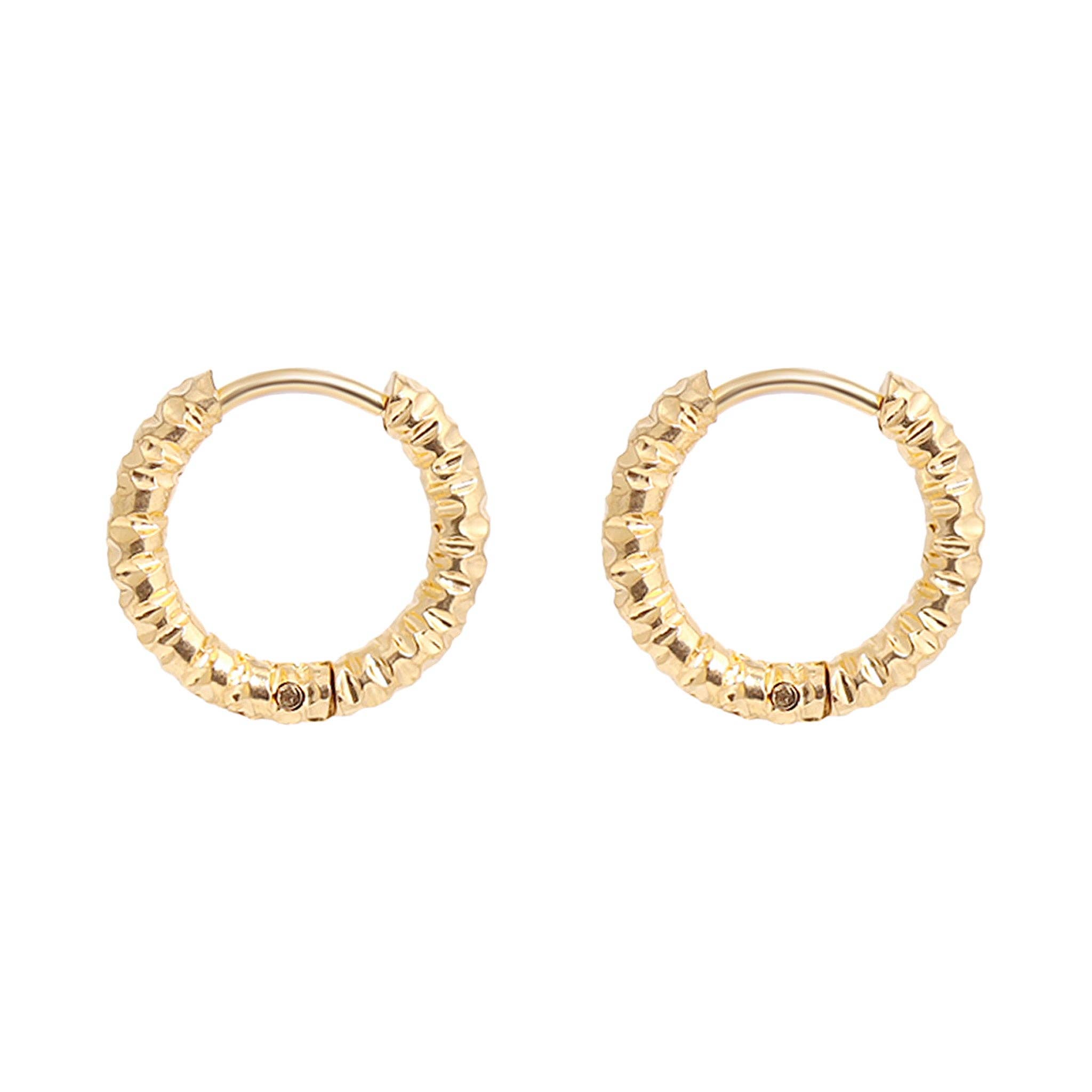 MTT Jewelry - Jewelry - Earrings - Aileen Textured Huggie Hoop Earrings - MTT Collective