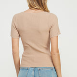 The Sophie Square-Neck Rib Knit Tee