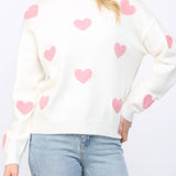 Josie Heart Applique Detail Crew Neckline Sweater
