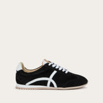 Naot Haven sneaker in Black and White Combo, side view