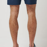 Travis Mathew Wanderlust E-Waist Short 7.5In in Mood Indigo, back view