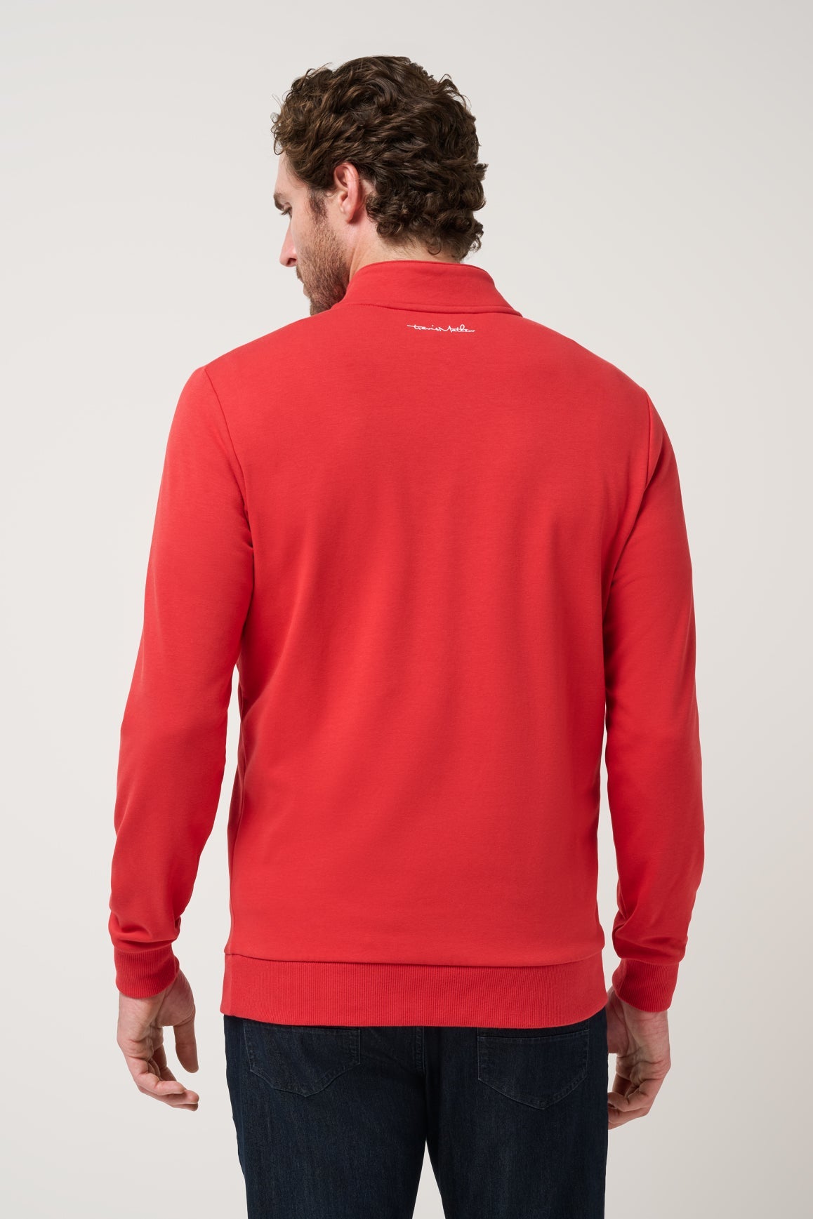 Cloud Quarter Zip 2.0 in Pompeian Red, back