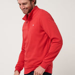Cloud Quarter Zip 2.0 in Pompeian Red, side