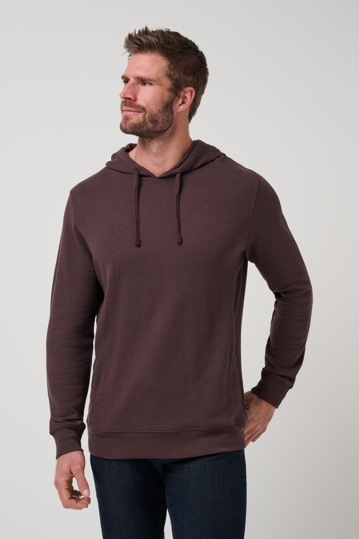 Travis Mathew Cloud Waffle Hoodie in Raisin