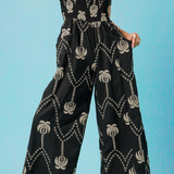 Shania Boho Smocked Wide-Leg Jumpsuit