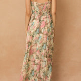 Gilded Ballroom Corset Flowy Maxi Dress