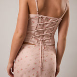 Madeline Lace Back Ruched Top