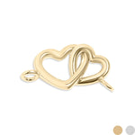 MTT Jewelry - Jewelry - Charms - Sterling Silver Double Heart Horizontal Connector Permanent Jewelry Charm - MTT Collective