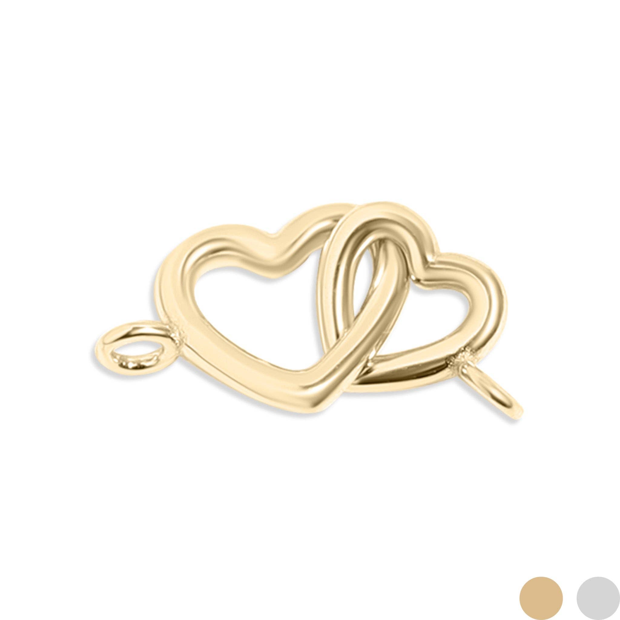 MTT Jewelry - Jewelry - Charms - Sterling Silver Double Heart Horizontal Connector Permanent Jewelry Charm - MTT Collective