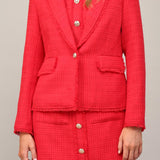 Samara Fray Detail Tweed Blazer Jacket