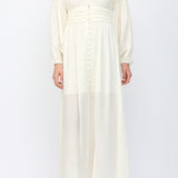 Juliet V-Neck Button Detail Maxi Dress