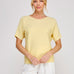 Nina Variegated Rib Short-Sleeve Top yellow front