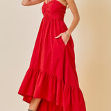 Jenny Ruched Halter Midi Dress