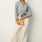Grove Linen Wide Leg Pants in Ivory, full length