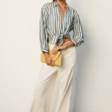 Grove Linen Wide Leg Pants in Ivory, full length