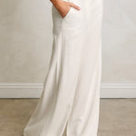 Grove Linen Wide Leg Pants in Ivory, front