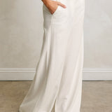 Grove Linen Wide Leg Pants in Ivory, front
