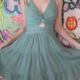 All Over Eyelet Embroidered Mini Dress