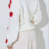 Tory Knitted Cardigan With Bubble Heart Detail