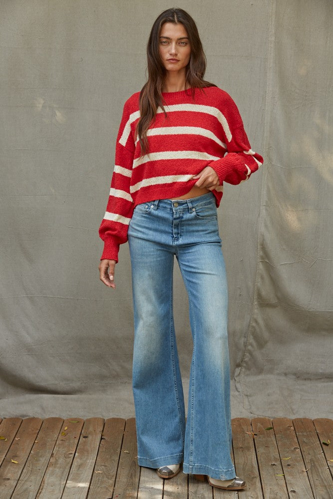 Willow Striped Drop Shoulder Sweater