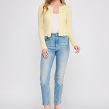 Colette Scalloped Pointelle Cardigan yellow back
