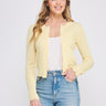 Colette Scalloped Pointelle Cardigan yellow front