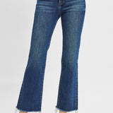 Lynette High Rise Crop Straight Raw Hem Jeans