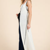 The Nova Contrast Tie Maxi Sleeveless Cardigan