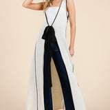 The Nova Contrast Tie Maxi Sleeveless Cardigan