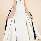 The Nova Contrast Tie Maxi Sleeveless Cardigan