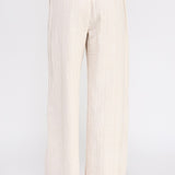 Olivia Textured Cotton-Linen Wide-Leg Pants
