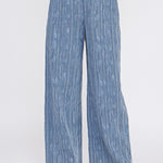 Blue striped pants on a white background
