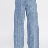 Olivia Textured Cotton-Linen Wide-Leg Pants