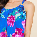 Braided Strap Floral Print Top
