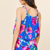 Braided Strap Floral Print Top