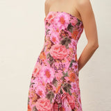 Maribel Floral Satin Maxi Dress